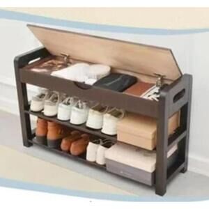 Modern Entryway Shoe Bench Storage Organizer